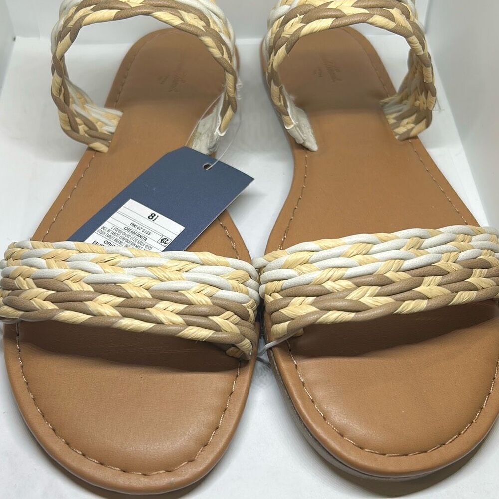 Universal Thread Women's Anita Basketweave Two-Band Slide Sandals Size 8 1/2
